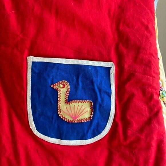 Vintage Handmade 1950s Quilted Animal Scene Folk Cottagecore Vest Sz M - Picture 4 of 10